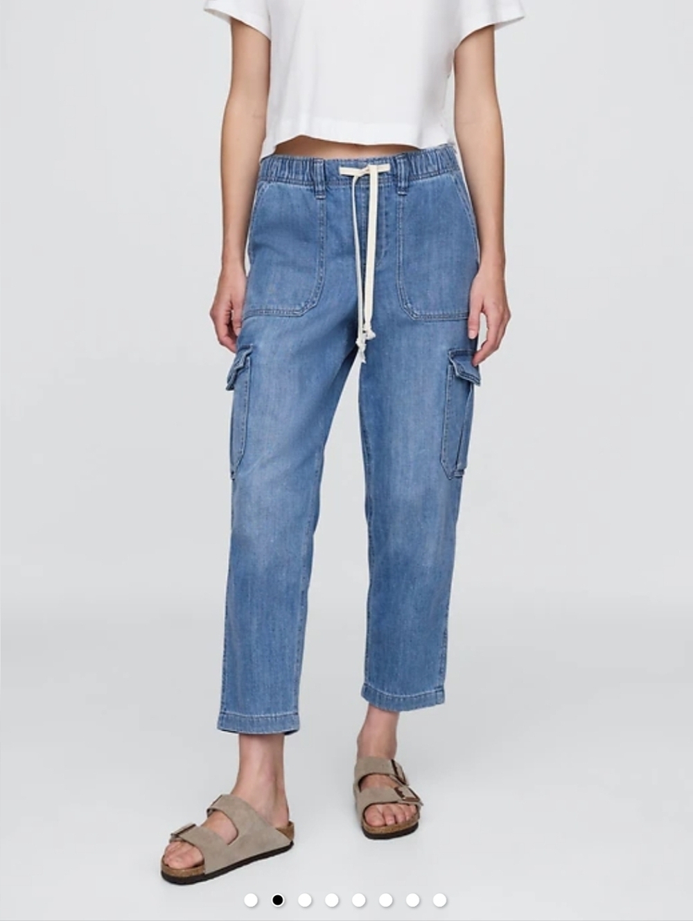 ❤️ GAP DENIM MID-RISE EASY JEAN CARGO JOGGER JEANS, SMALL (4 - 6) - Picture 2 of 14